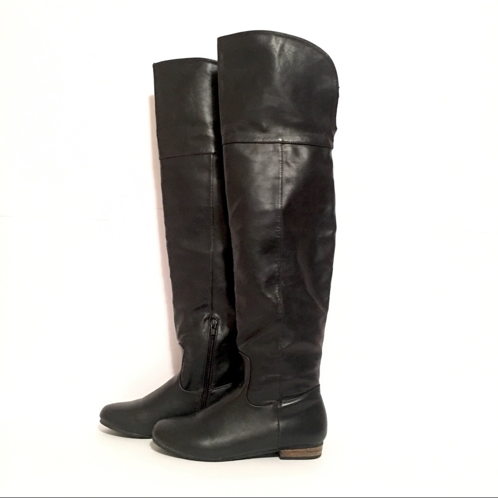 Black Flat Over the Knee Boots